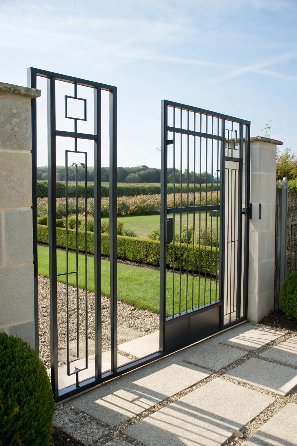 Extruded facades contribute a futuristic element to garden gates.