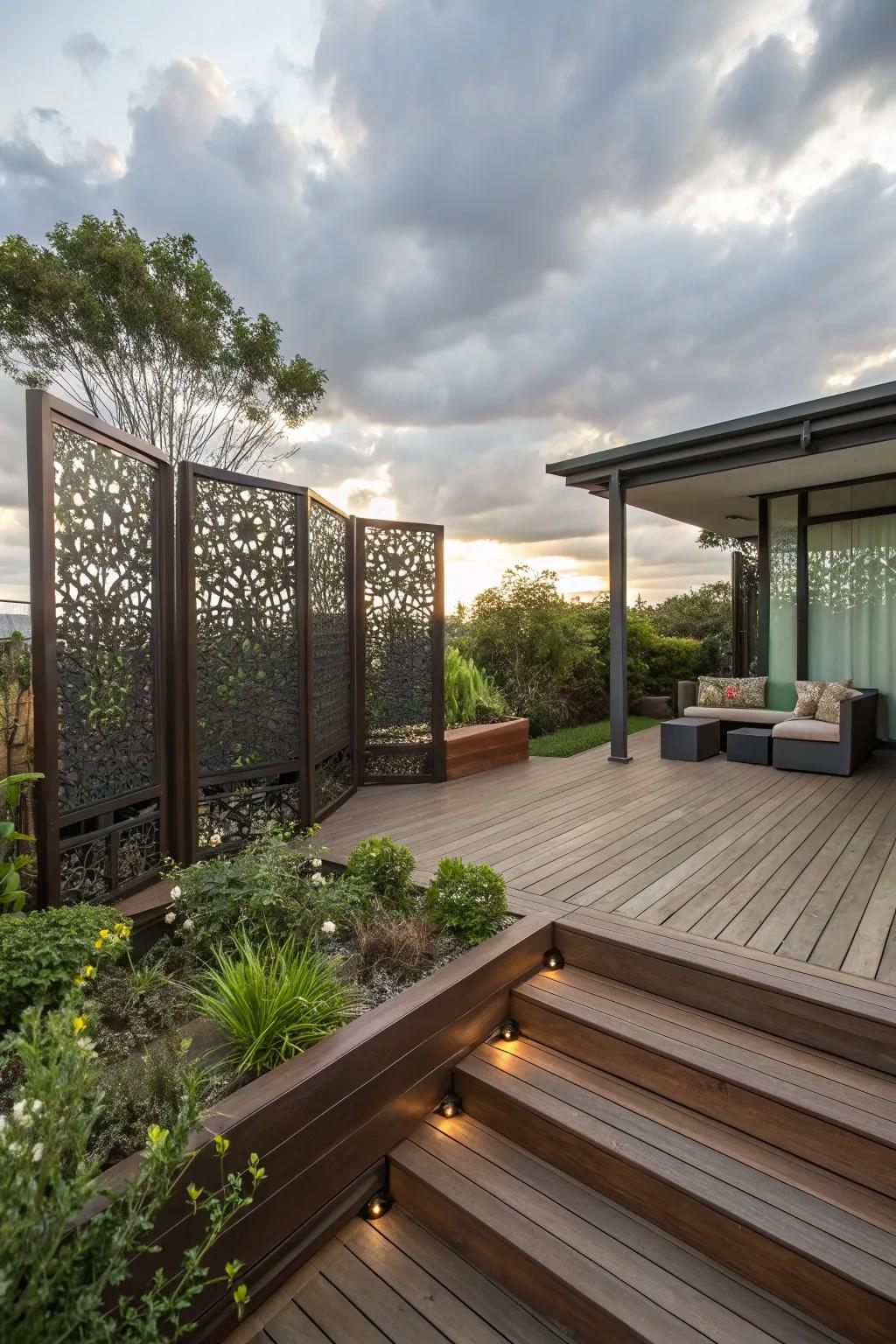 Elegant screens that offer privacy with an ornamental touch.
