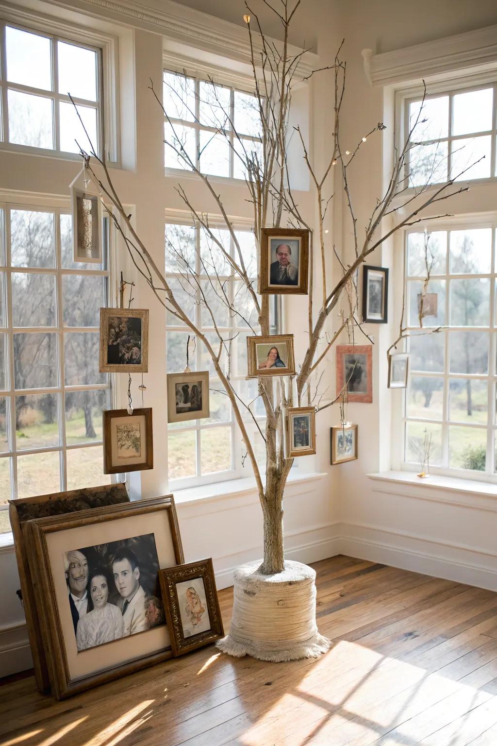 Celebrate family heritage with a creative family genealogy display.