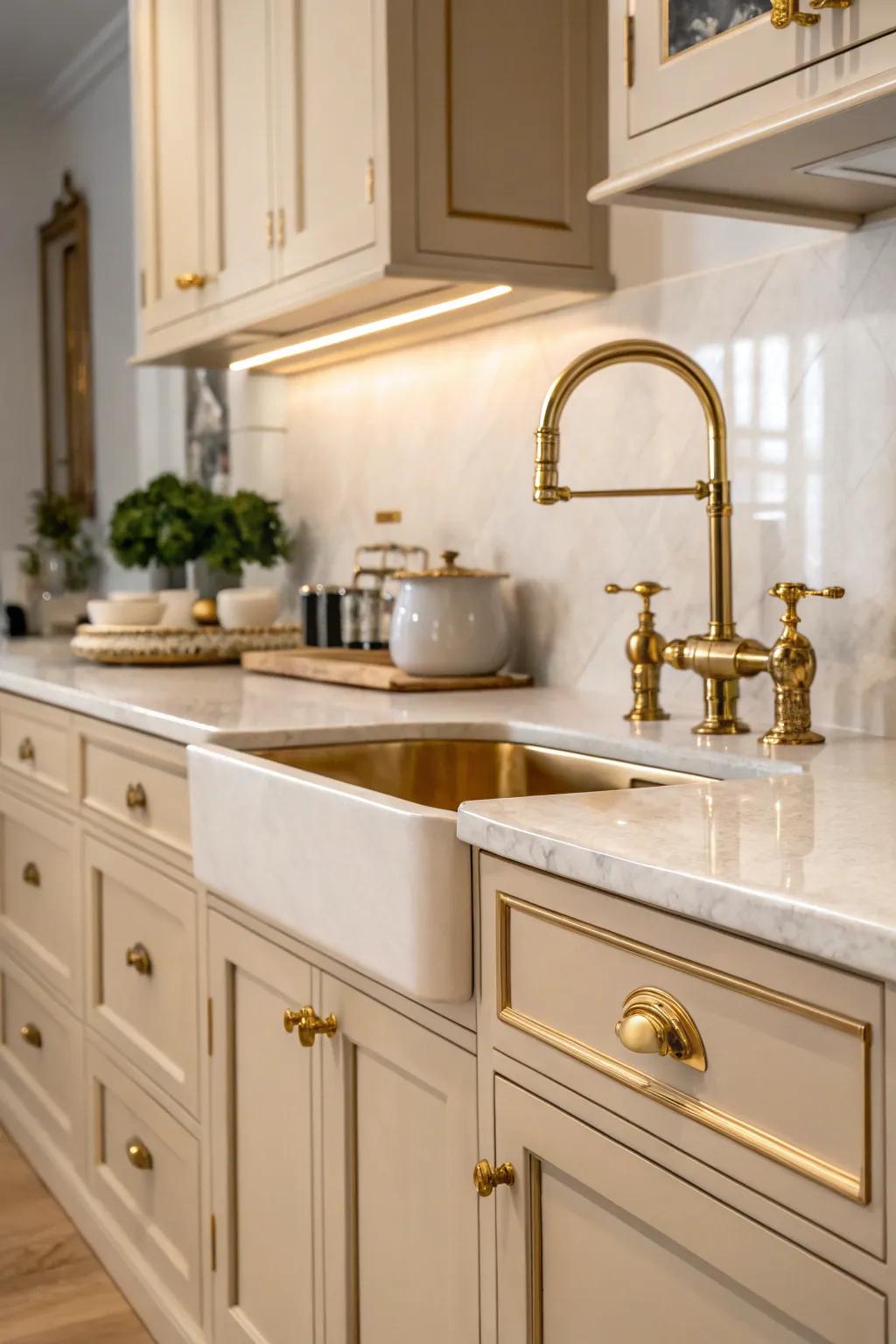 Brass fixtures introduce a warm hint of elegance.