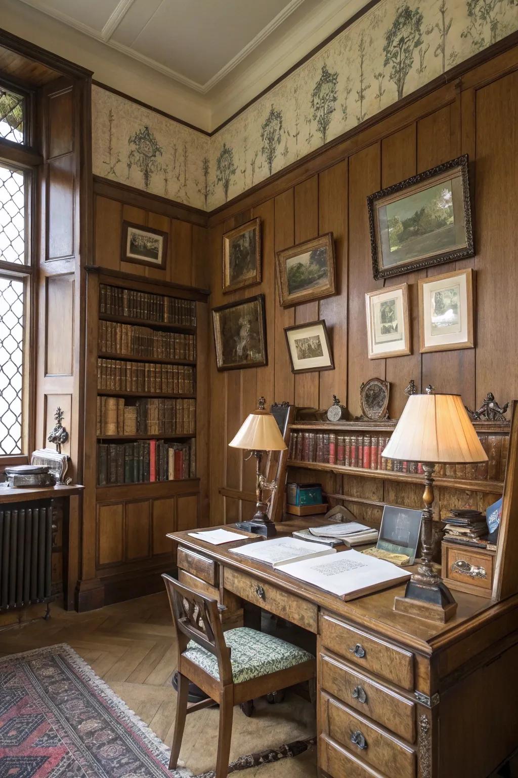 Classic depth achieved through wood slat walls