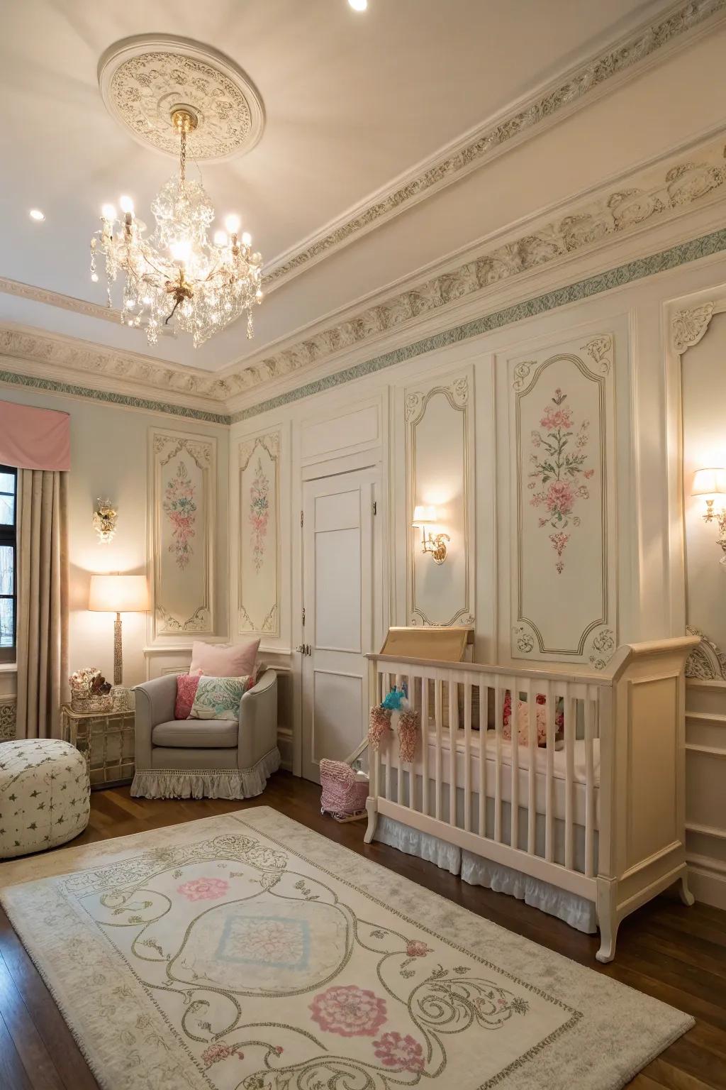 Architectural nuances append character and profundity to nursery designs.