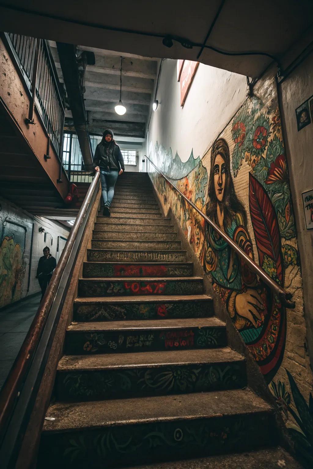 Express yourself with artistic imagery on your stairs.