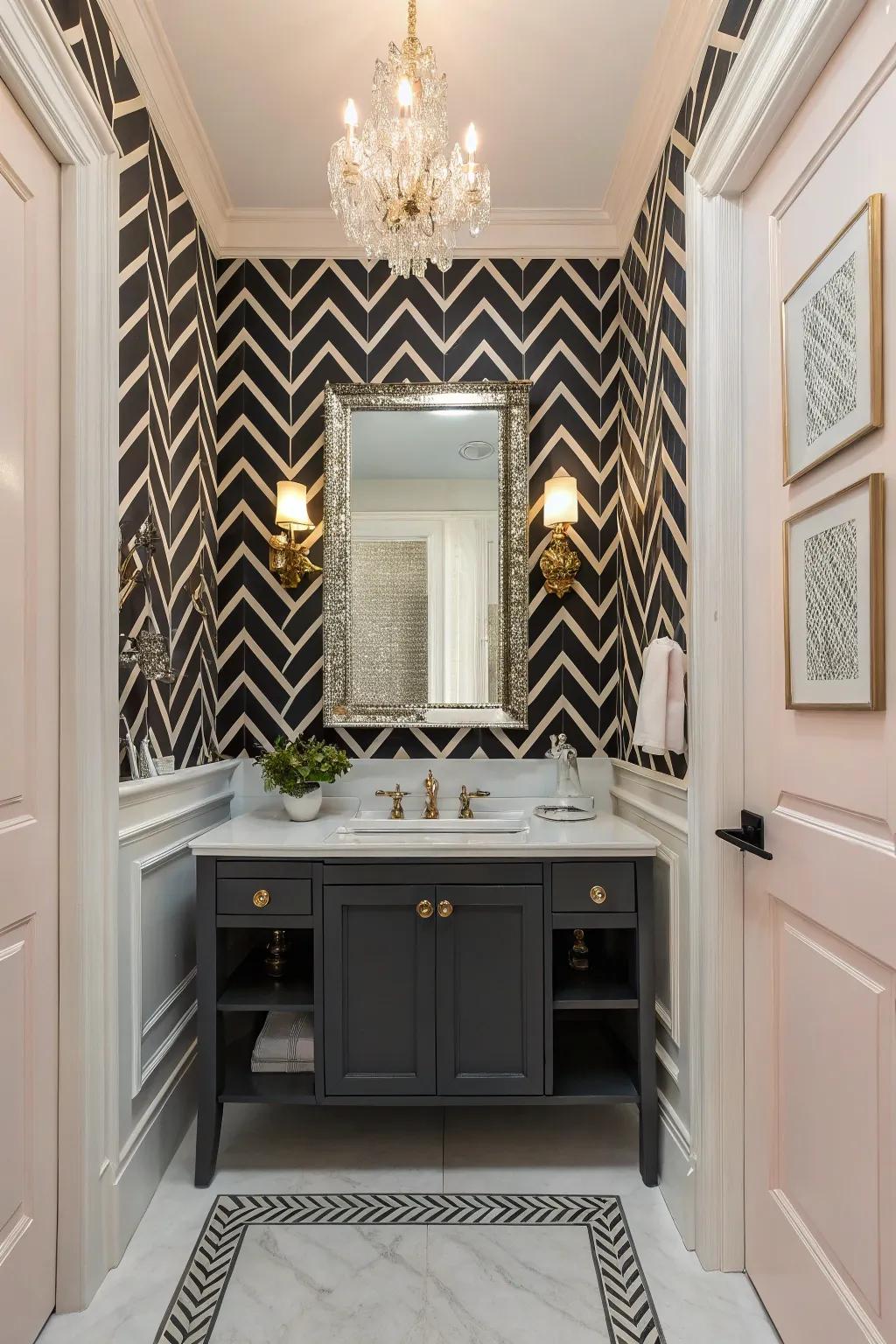 Ebony and ivory provides a timeless aesthetic.