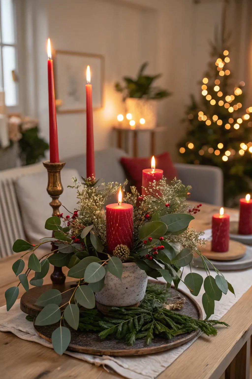 A balmy and welcoming ruby illumination centerpiece.