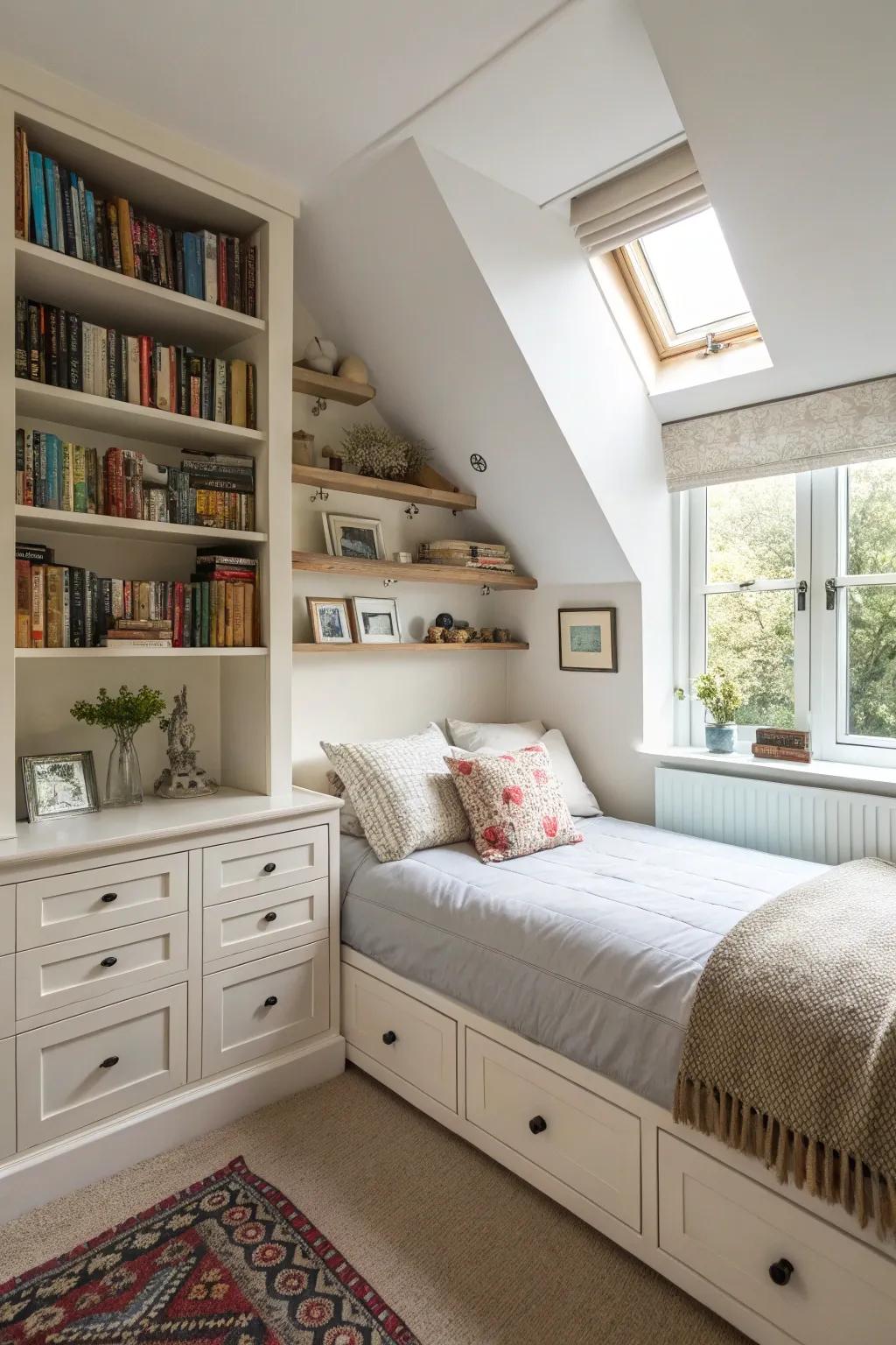 Elevated ceilings can be engaged for accommodating supplemental storage.