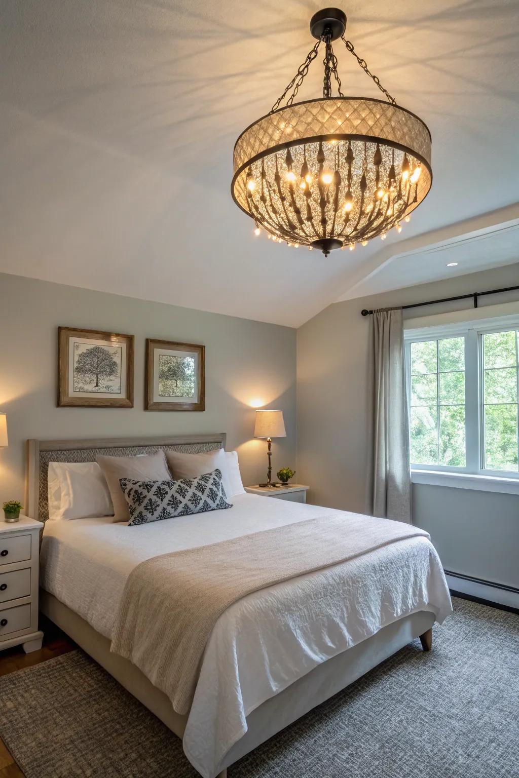 Ceiling fixtures add height and elegance.