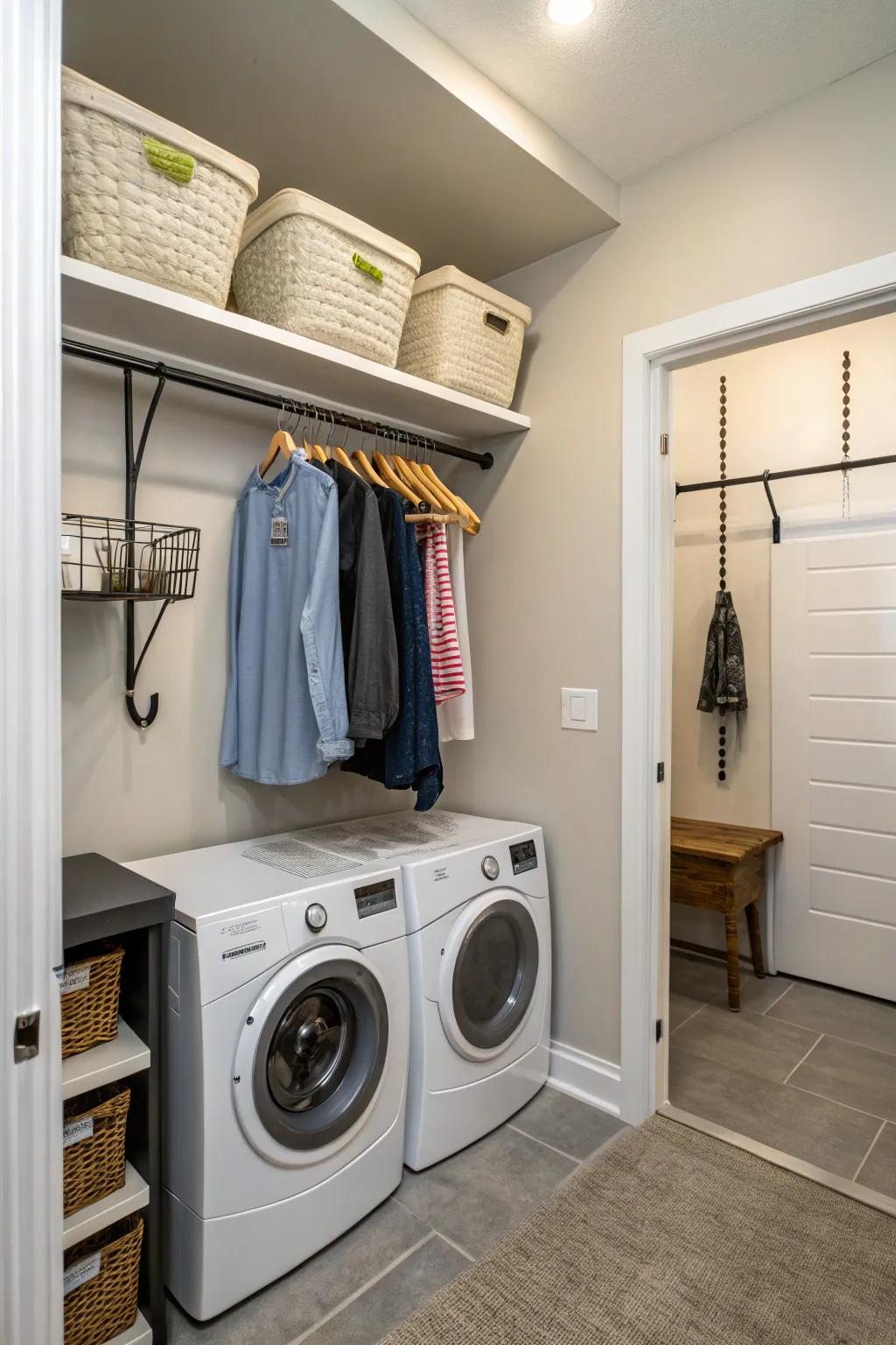 Fixtures provide versatile storage for maximizing space.