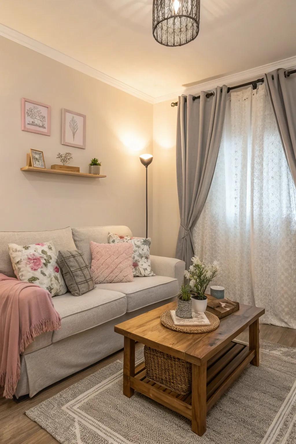 Pale chromatic tones engender smaller areas to seem more expansive and airy.