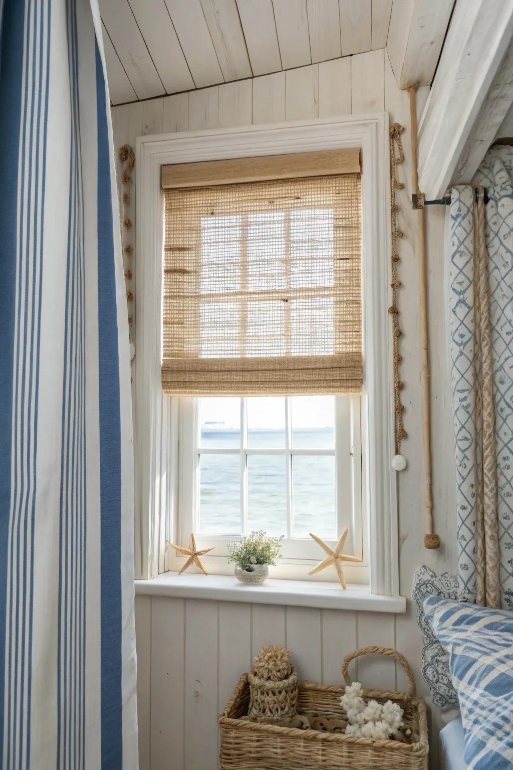 Interwoven solutions usher a coastal, tranquil vibe.