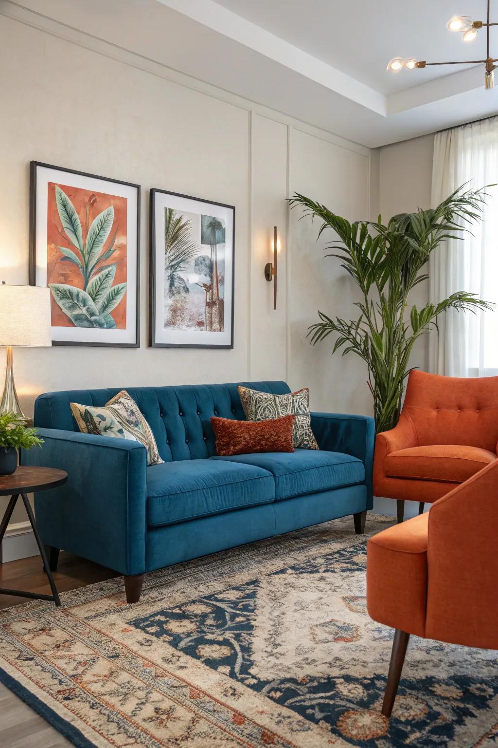 Unexpected color combinations turn a room into a statement.