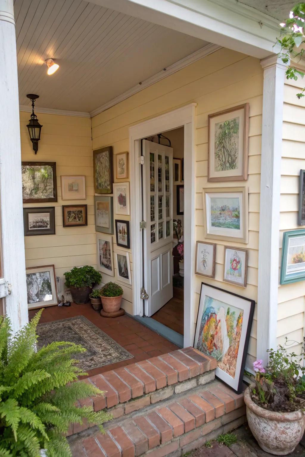 An artistic touch with an open-air gallery.