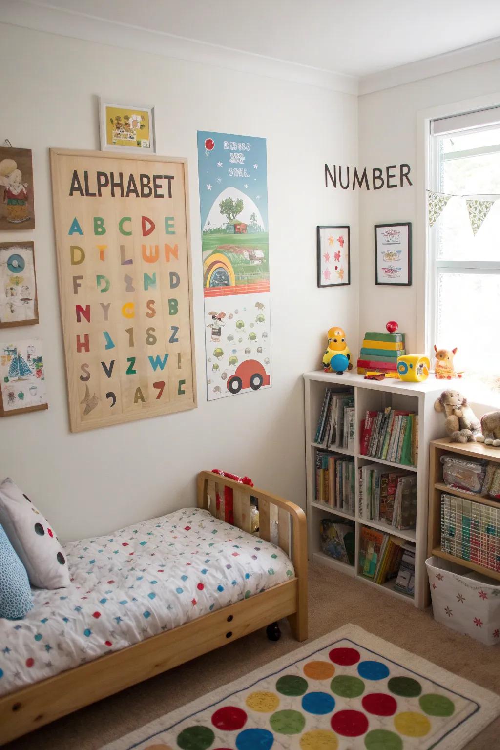 Educational decor doubles as learning tools.