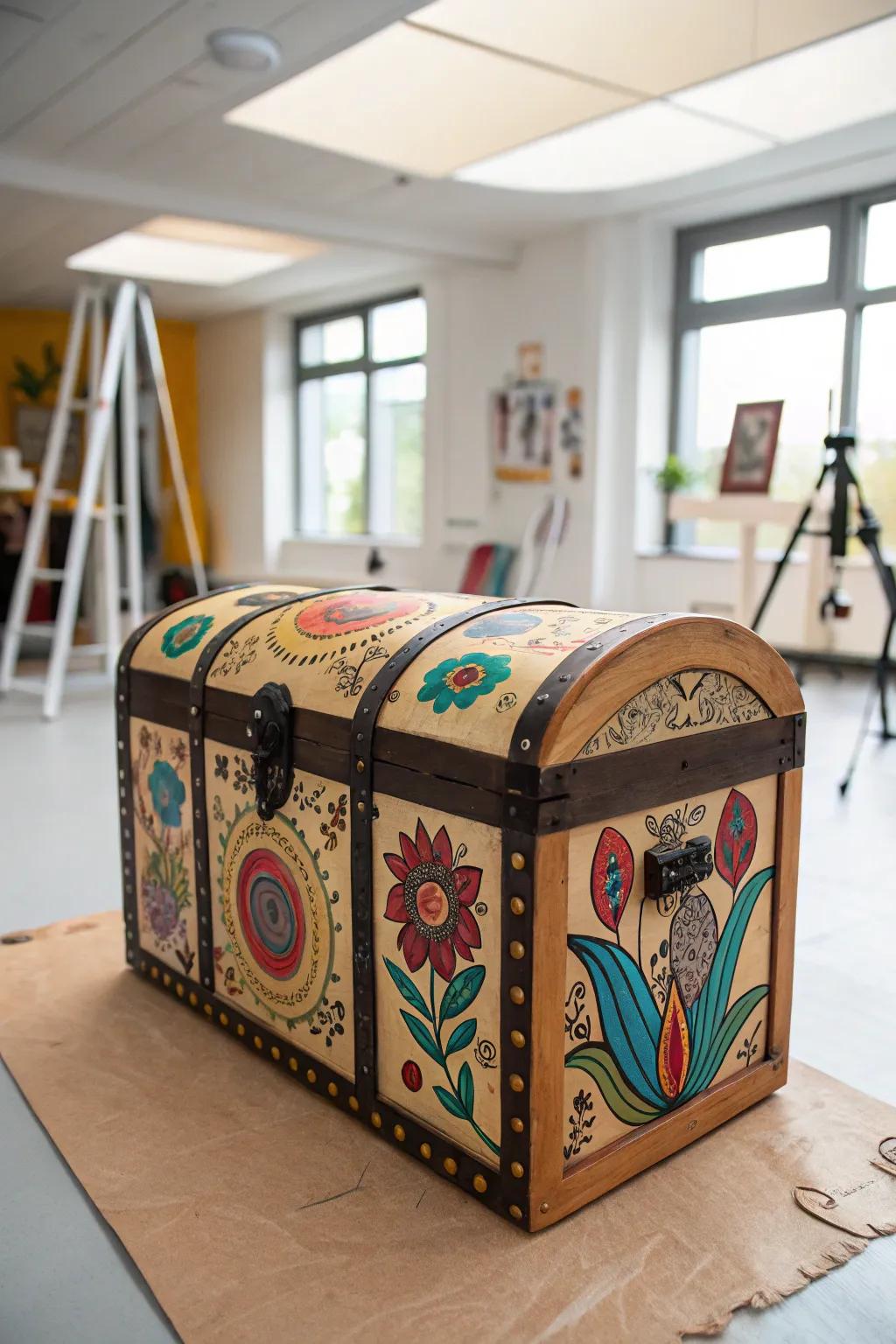 Unleash your inventiveness with an artistically adorned treasure chest.