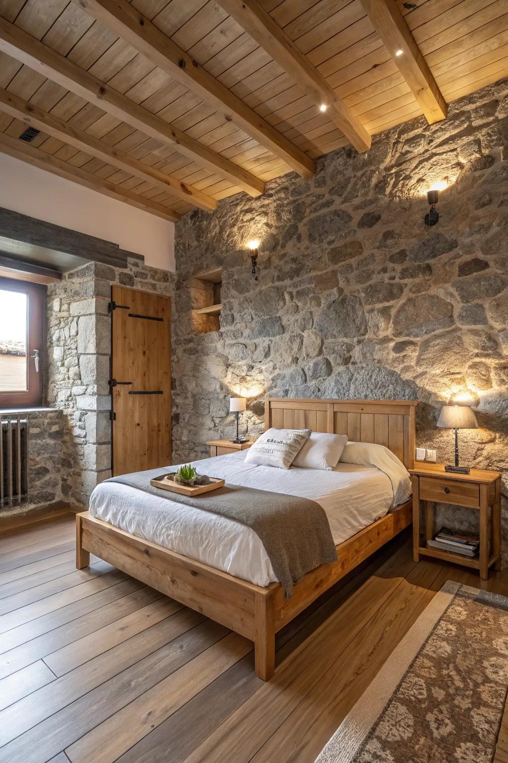 Natural elements enhance the countryside feel of your Tuscan space.