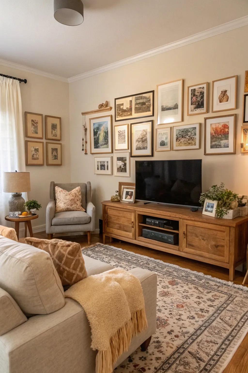 Soft features shape the inviting TV creative expanse.