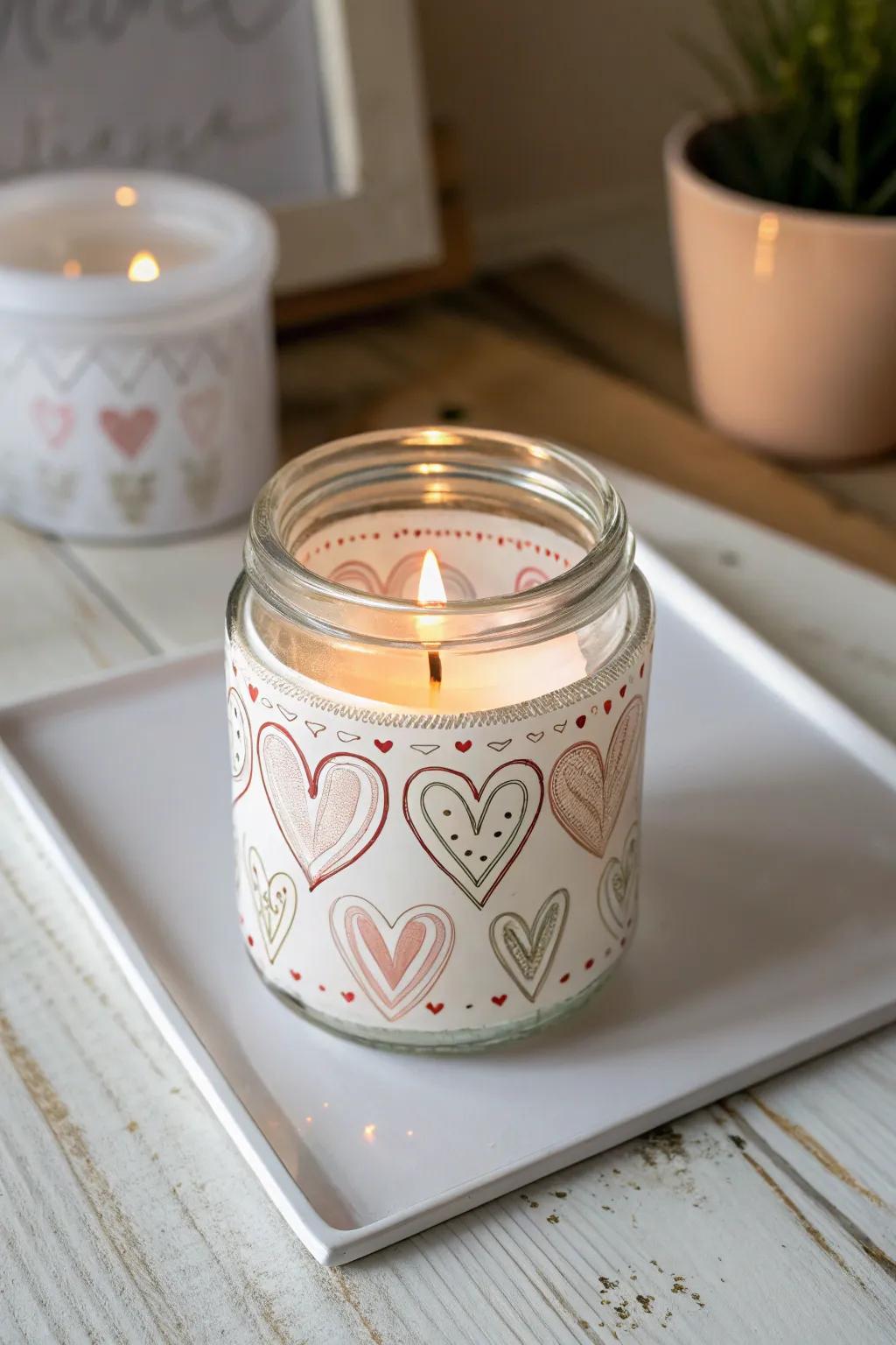 Illuminate your space with love and simplicity: Heart-patterned candle holders for a serene Valentine's ambiance.