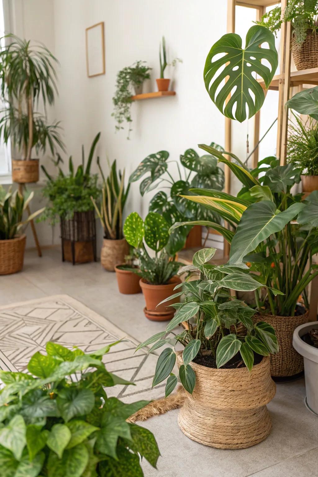 Greenery adds vibrancy and a natural touch to your room.