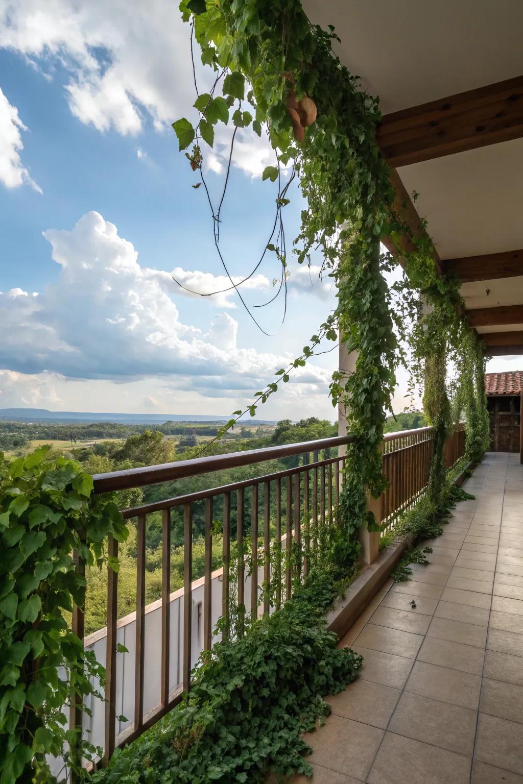 Transform outdoor spaces into verdant retreats with draping vines.