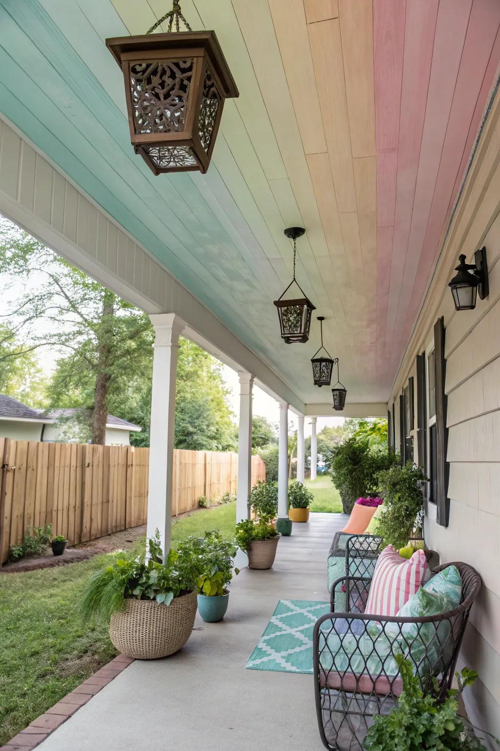 Shade merging on vinyl ceilings enriches depth and visual allure.