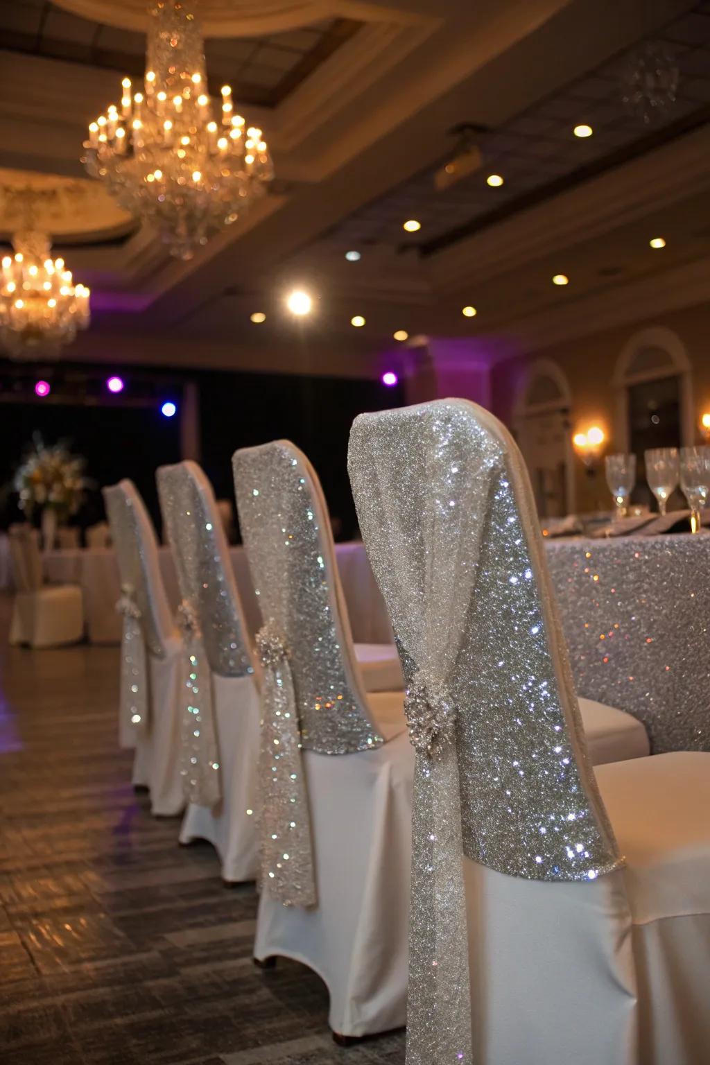 Spangle linings append a dazzling consequence to evening nuptials.