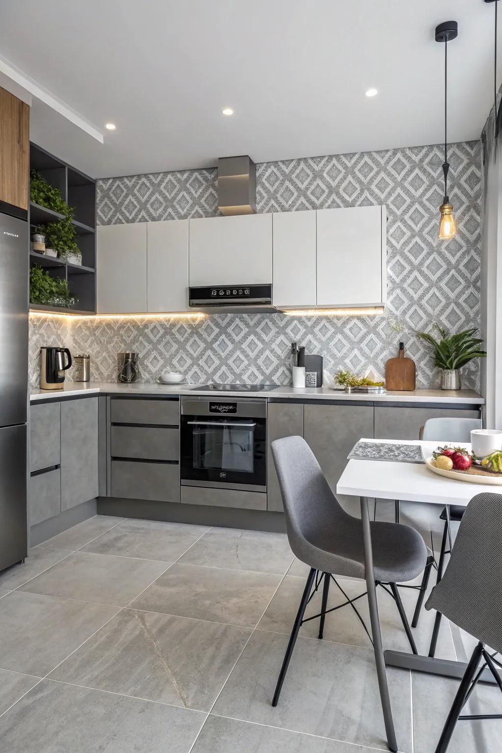 Textured backsplashes add depth and interest.