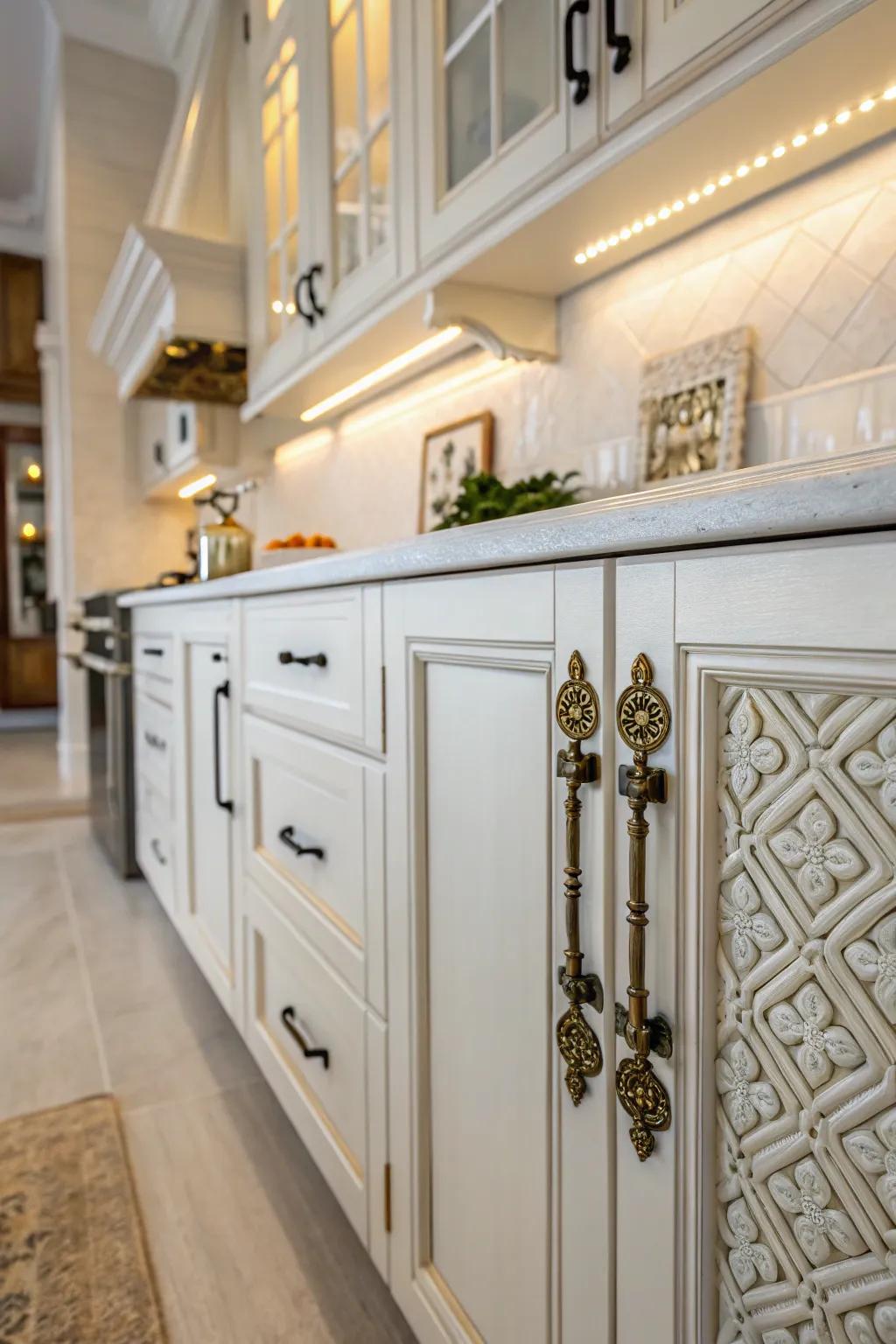 Vintage appeal with ornamental case latches.