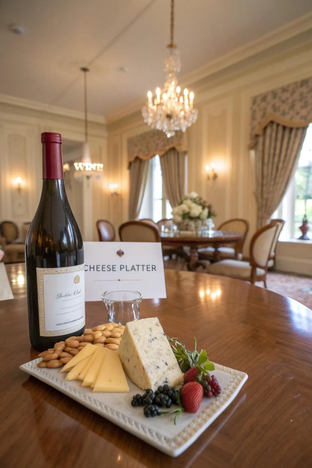 Wine pairing suggestions enhance the enjoyment of your presentation.