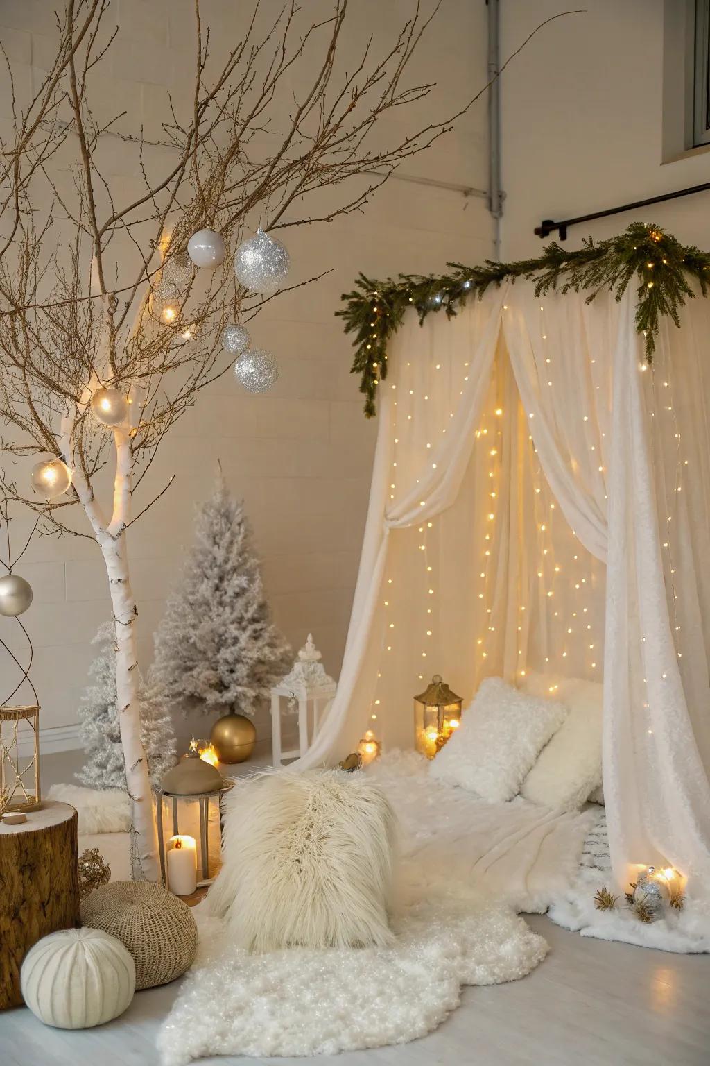 A pristine White Winter Dream theme with layers of white and cream.