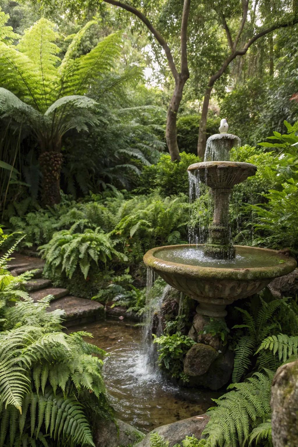 A concealed oasis cascade presenting a secret garden sanctuary.