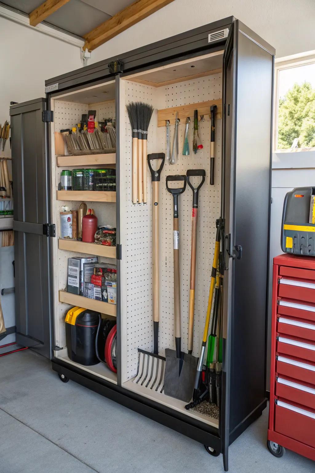 Tailored organization with a customizable tool cabinet.
