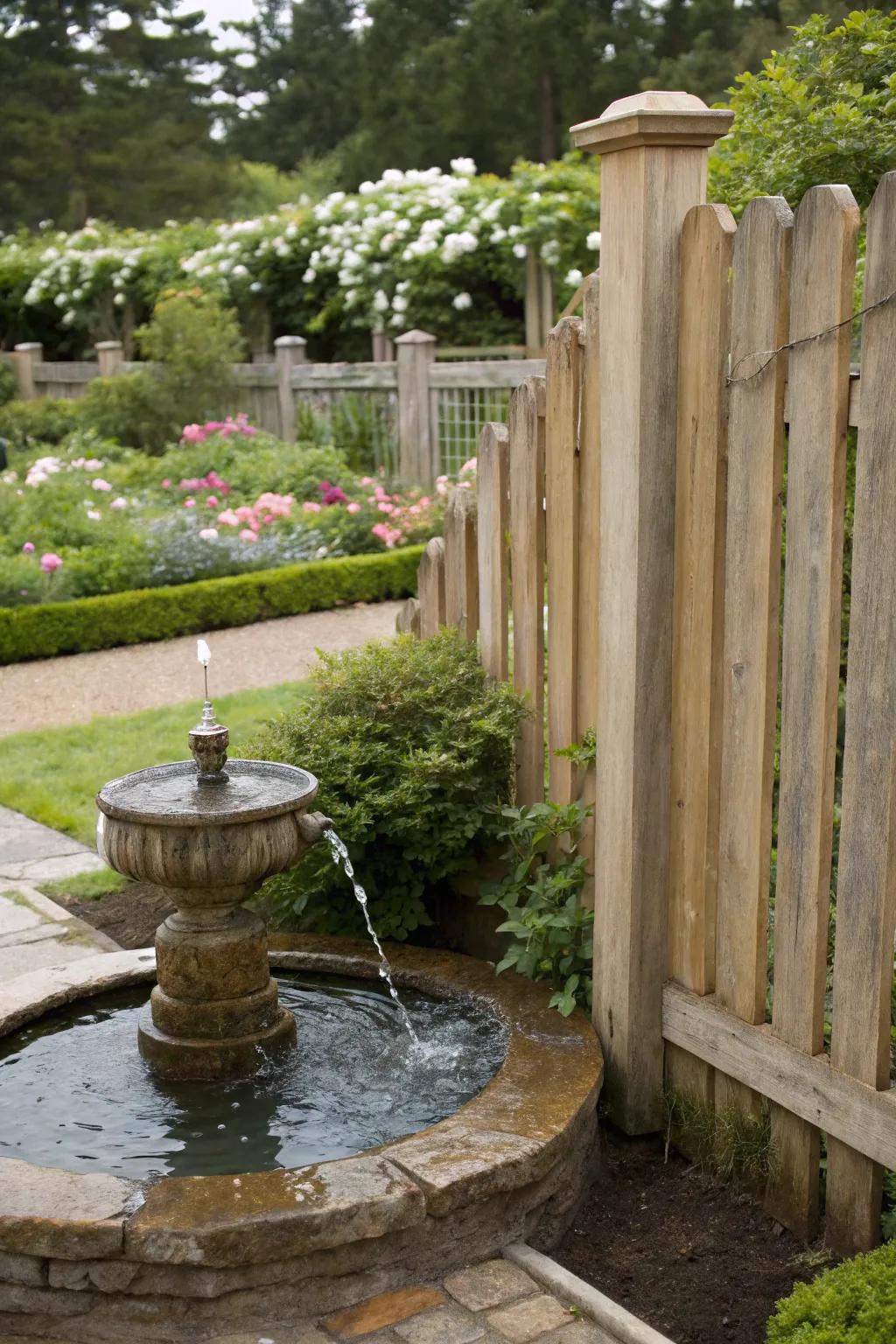 A hydration feature infuses tranquility and charm.