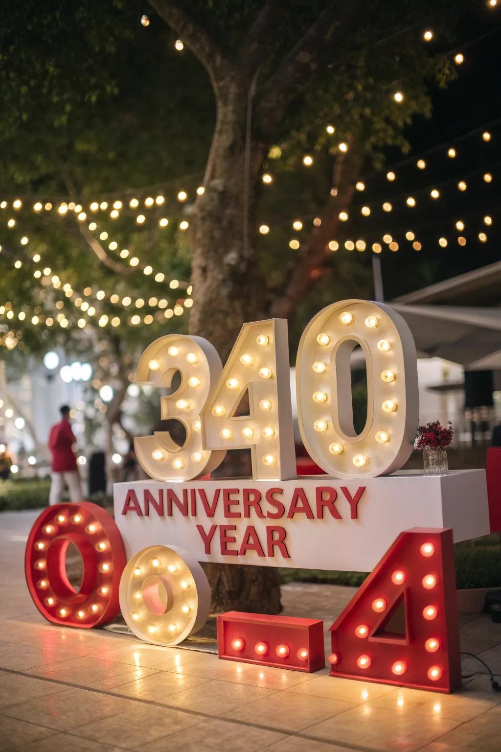 Highlight the significant milestone with an anniversary milestone showcase.