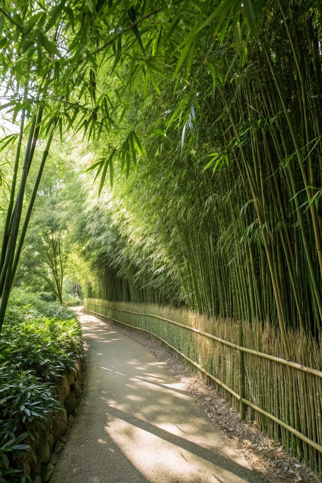 Bamboo providing a natural sound barrier for a quieter garden.