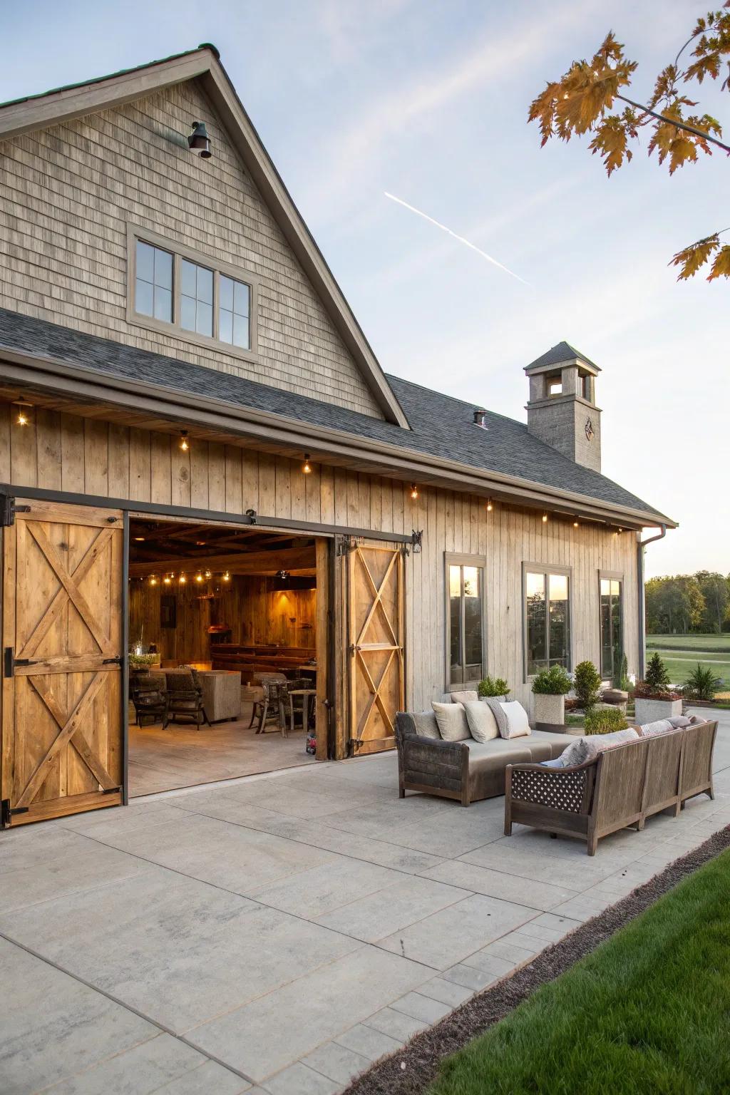 The outside patio extends living space for unwinding and entertaining.