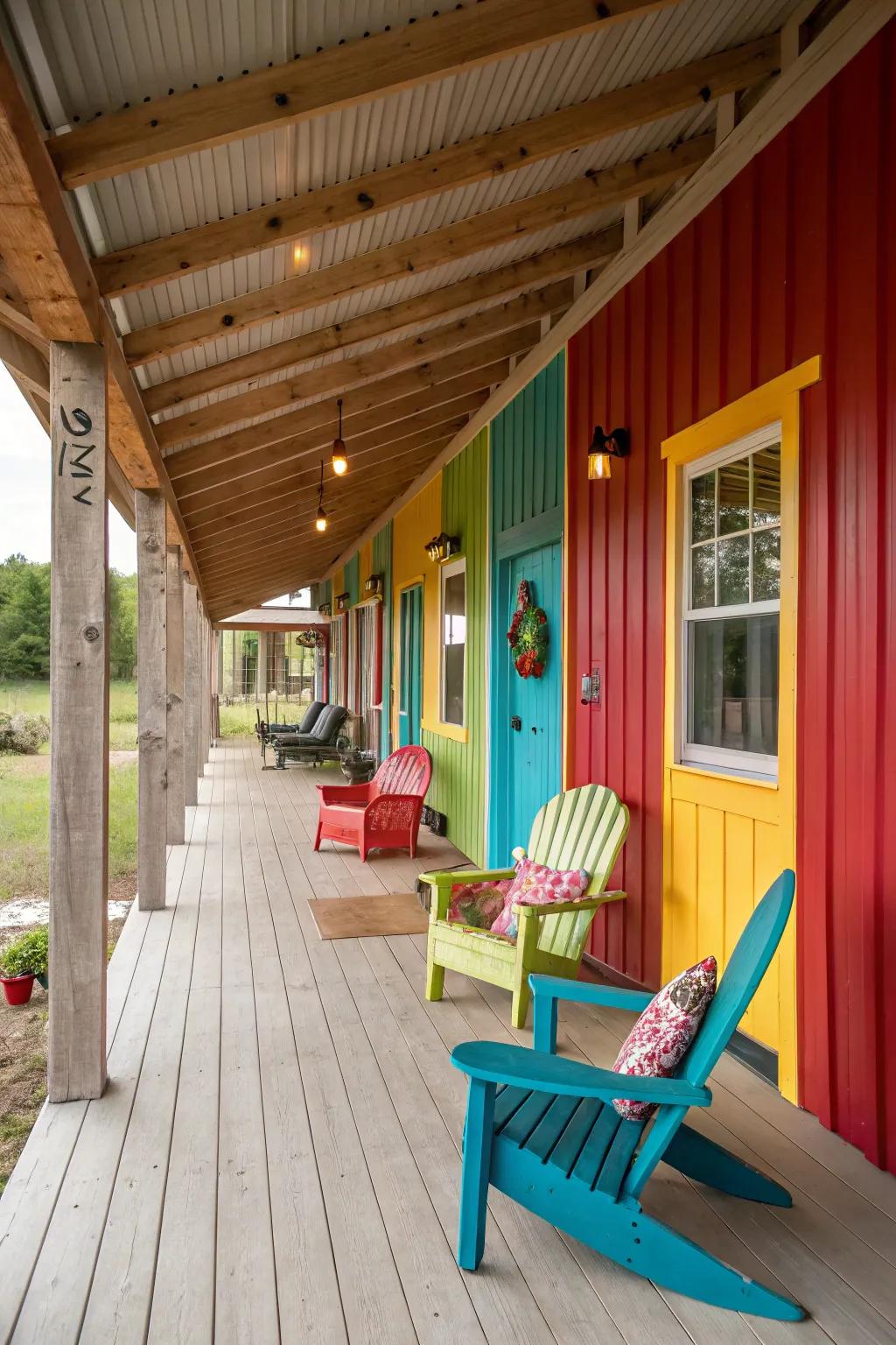 Audacious chromaticism makes a dynamic proclamation on your veranda.