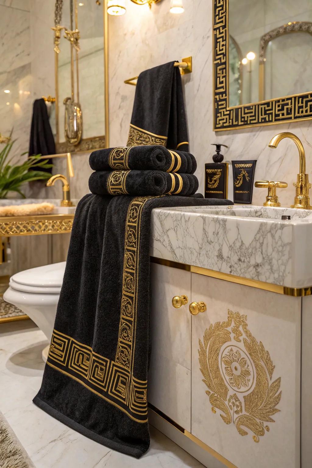 Onyx and gold weaves add a luxurious and dramatic touch.