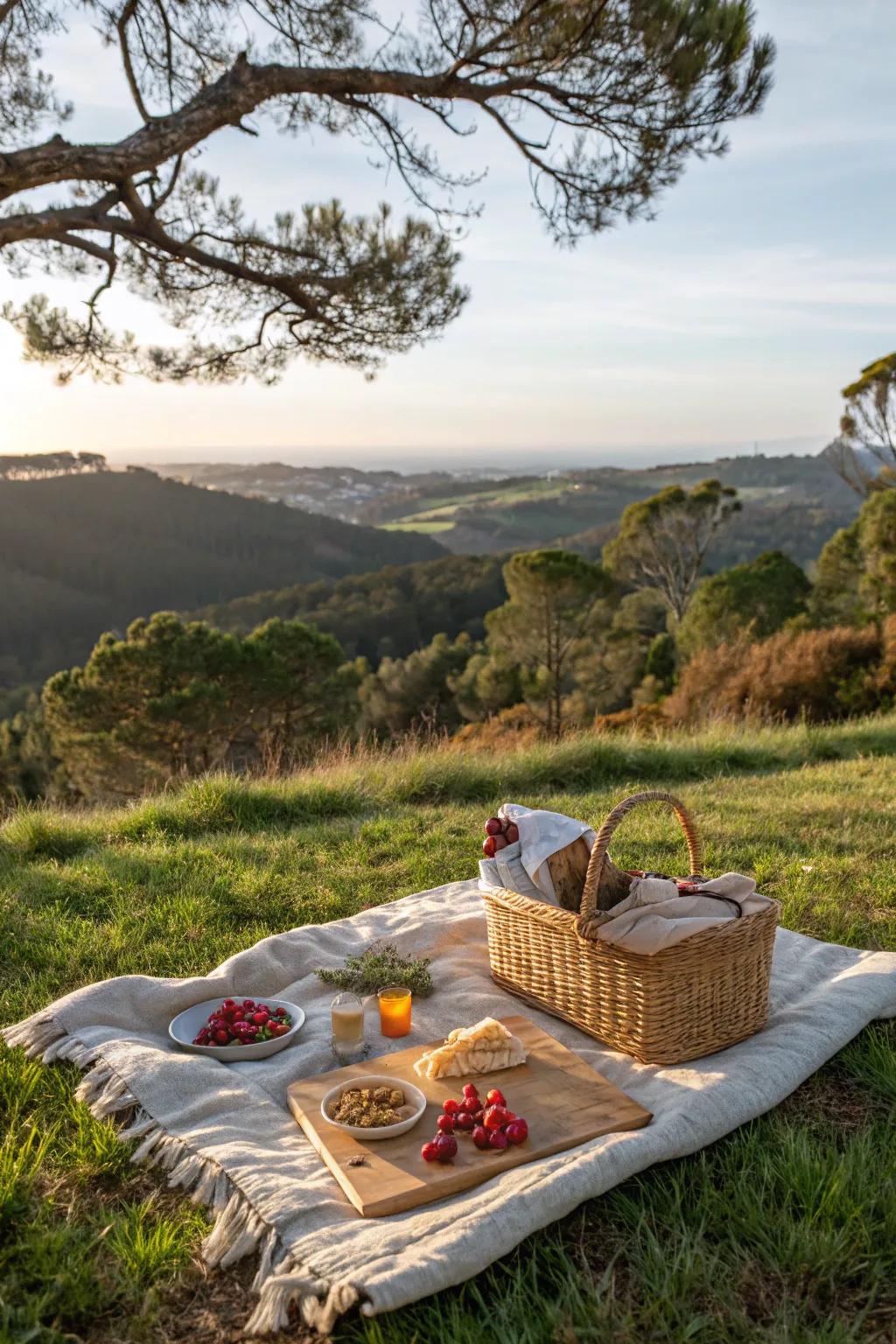 A surprise picnic proffers a delightful and scenic celebration.