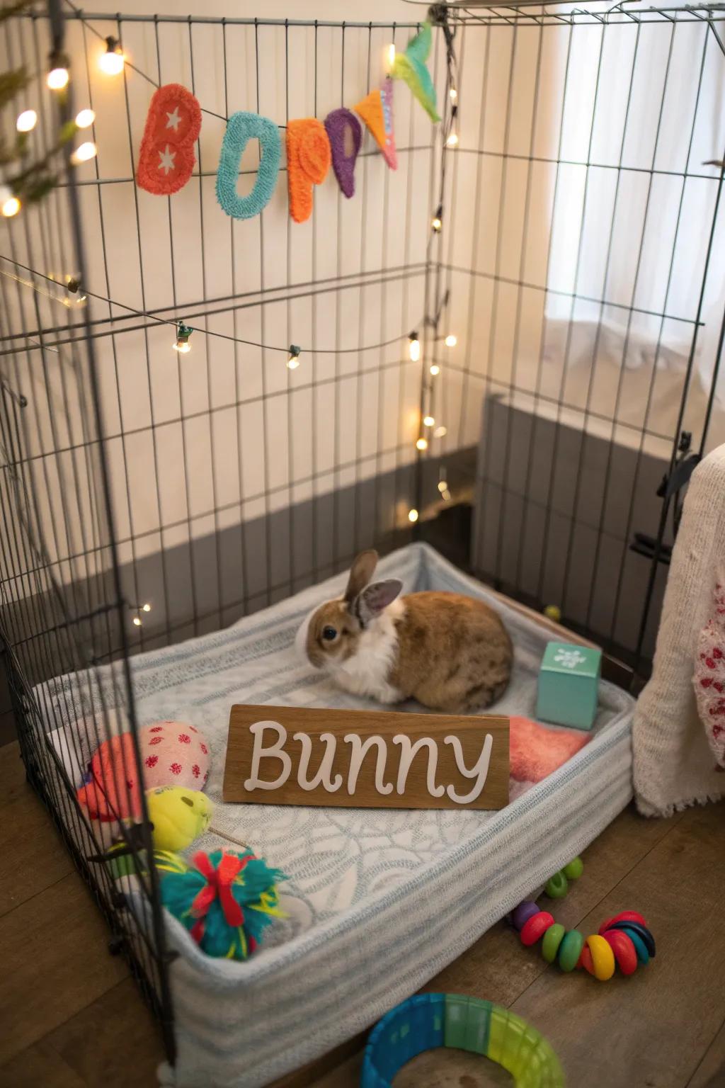 Personalized locations fashion a distinctive dwelling for your bunny.