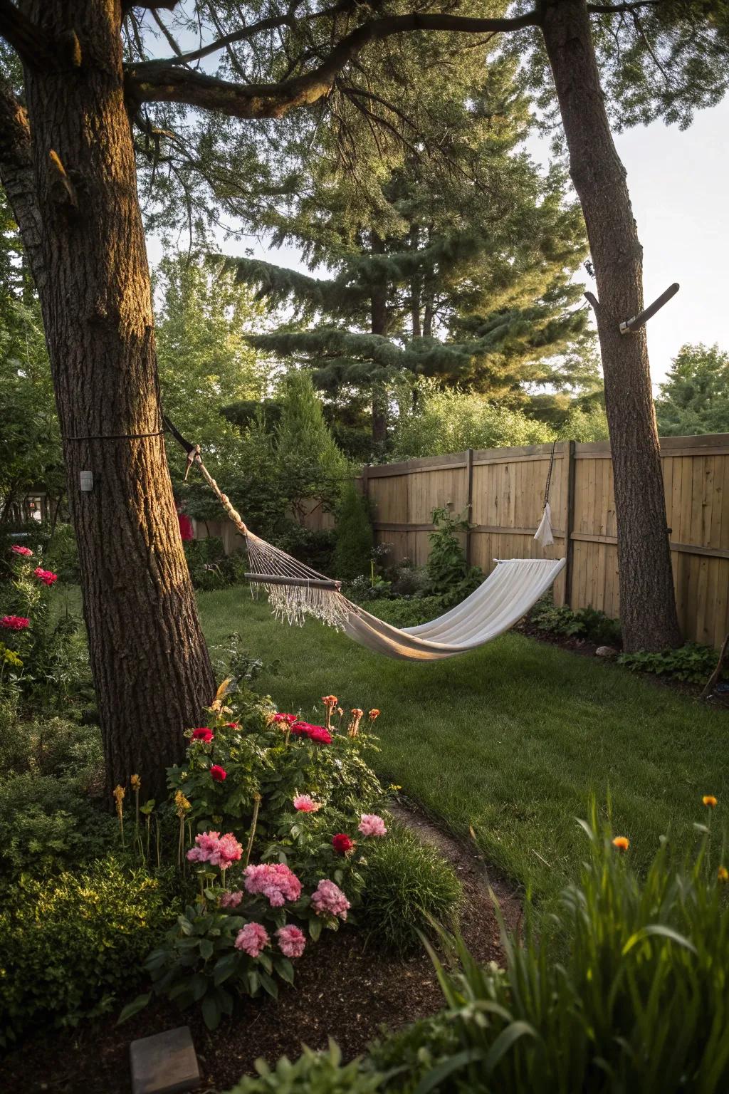 A hammock hideaway is a perfect spot for relaxation.