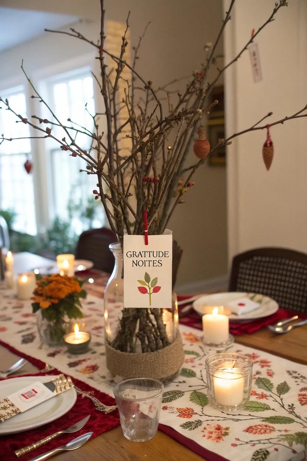 Gratitude and warmth: a Thankful Arboretum centerpiece for the holidays.