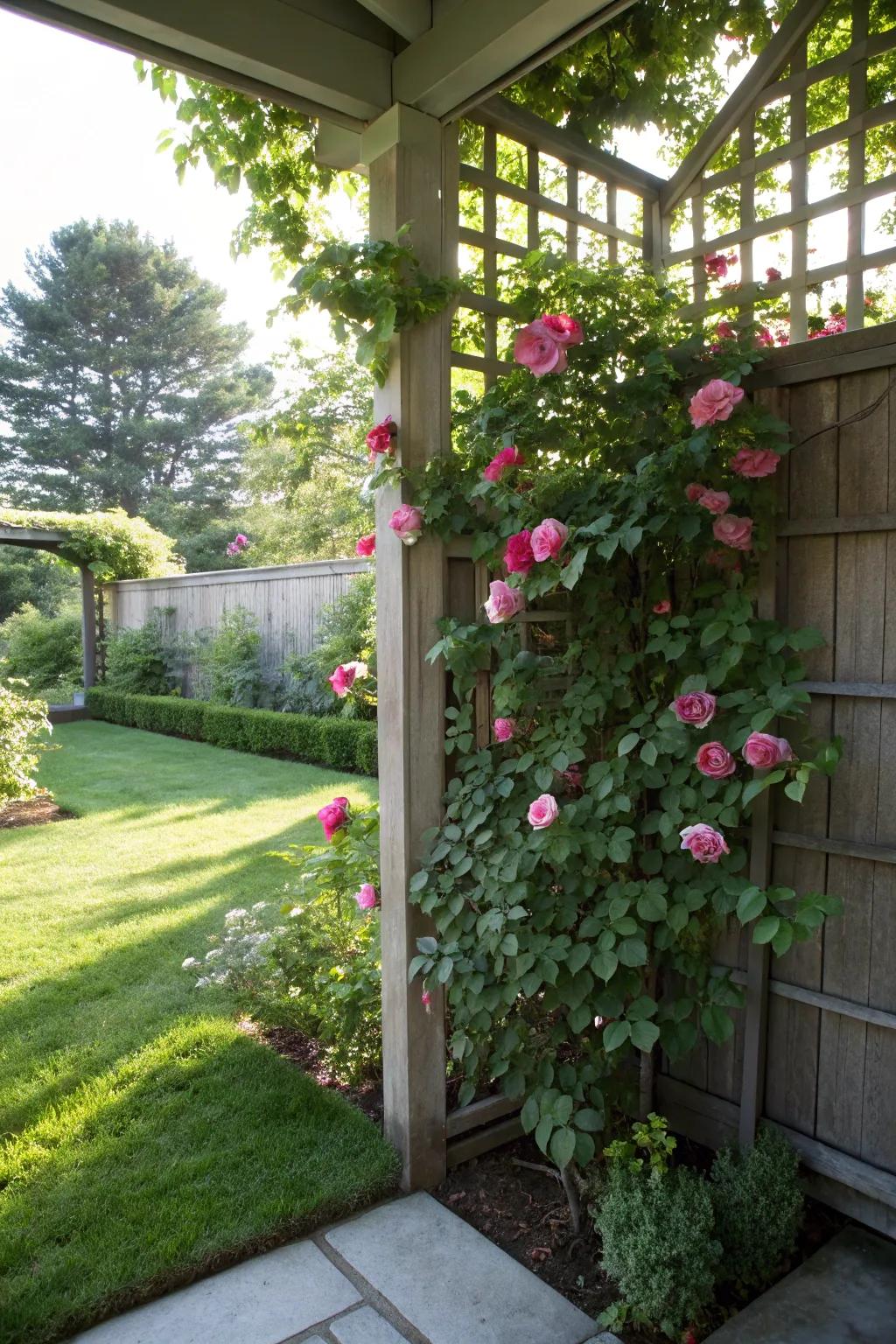Find privacy and beauty with a rose-draped corner.