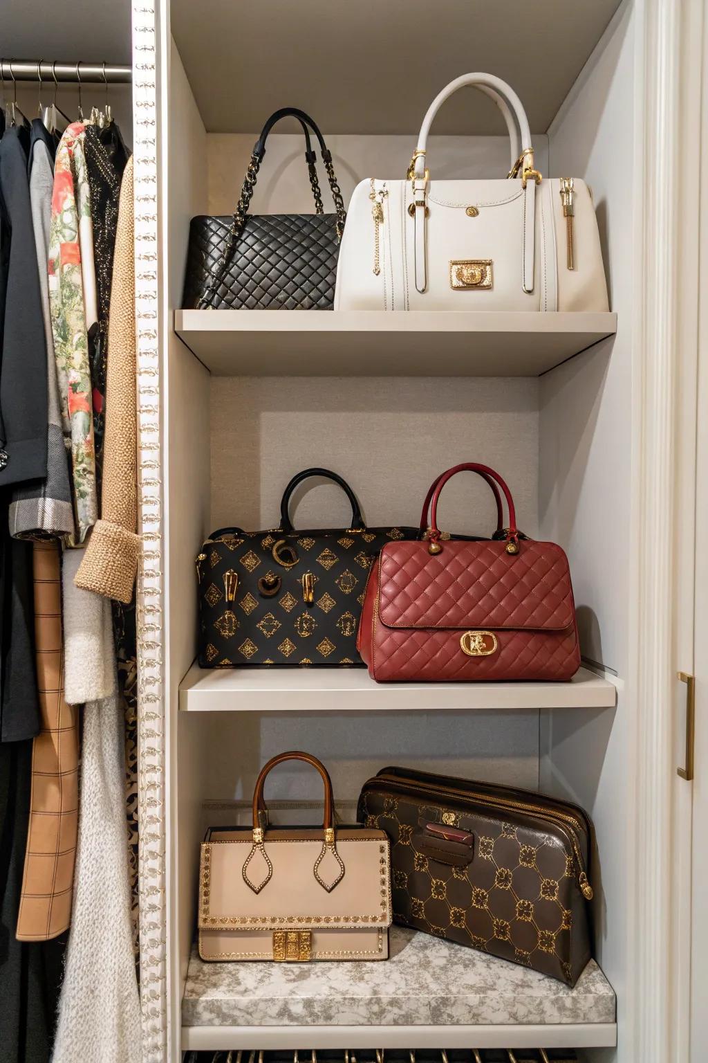 Showcase your bags with a dedicated display area.