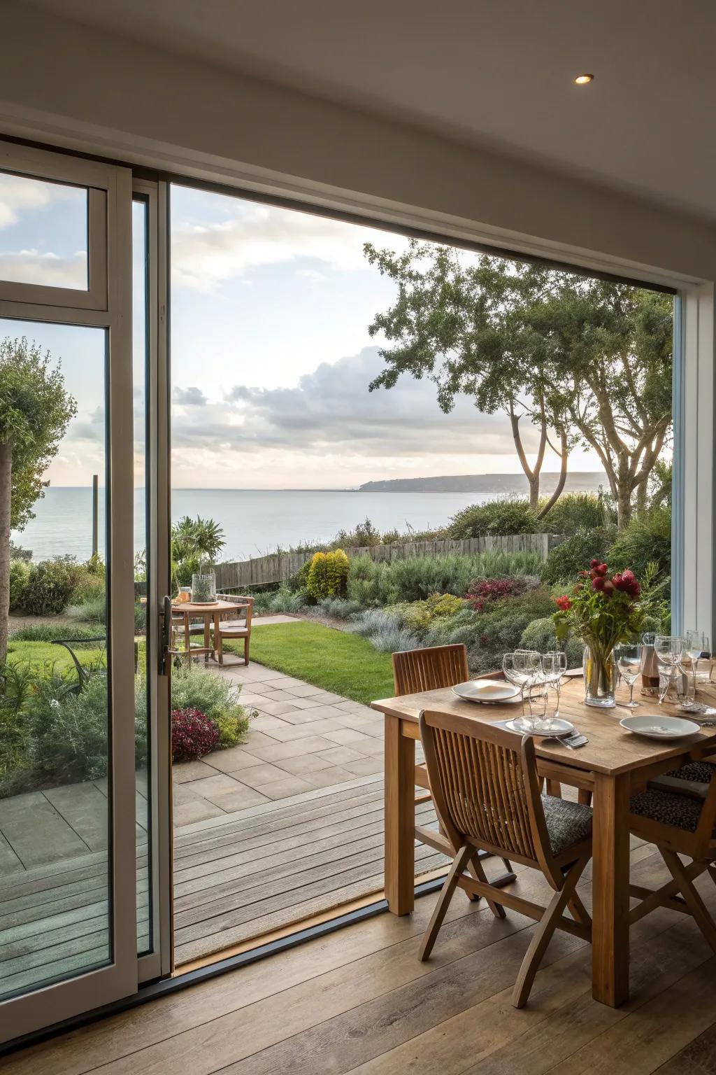 A connection to the outdoors amplifies the coastal experience.