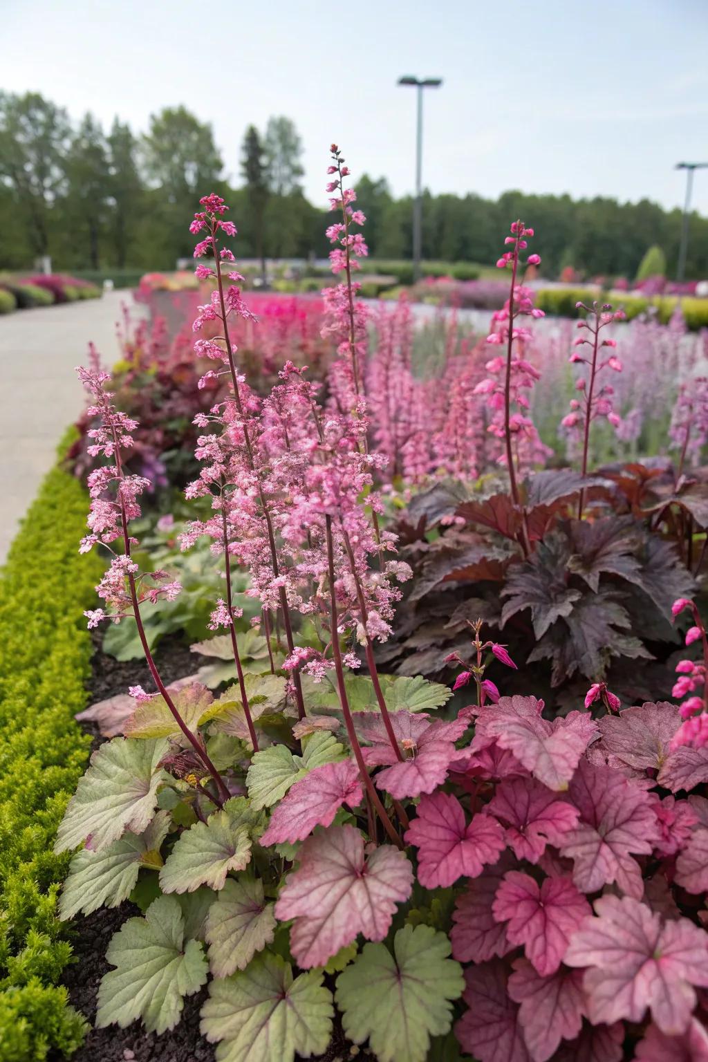 A mass arrangement of melody chimes establishes a breathtaking and energetic garden panorama.