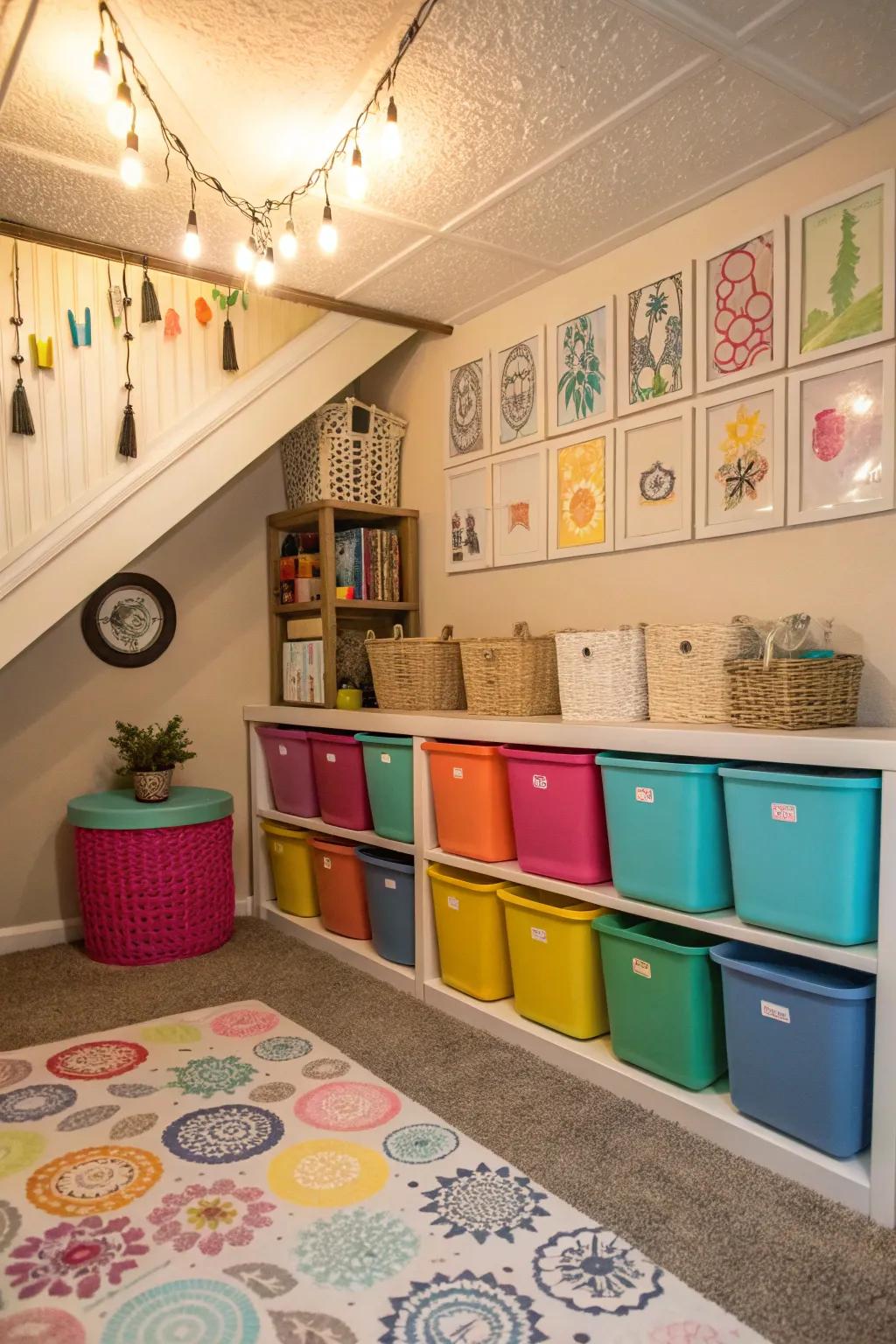 Add personality to your underhouse area using decorative items.