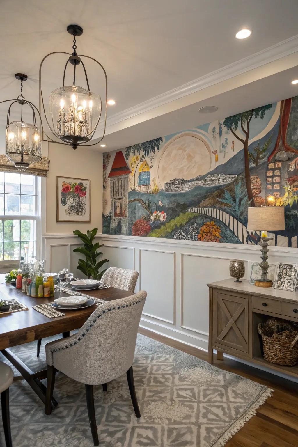 Artistic murals inject creativity and flair.