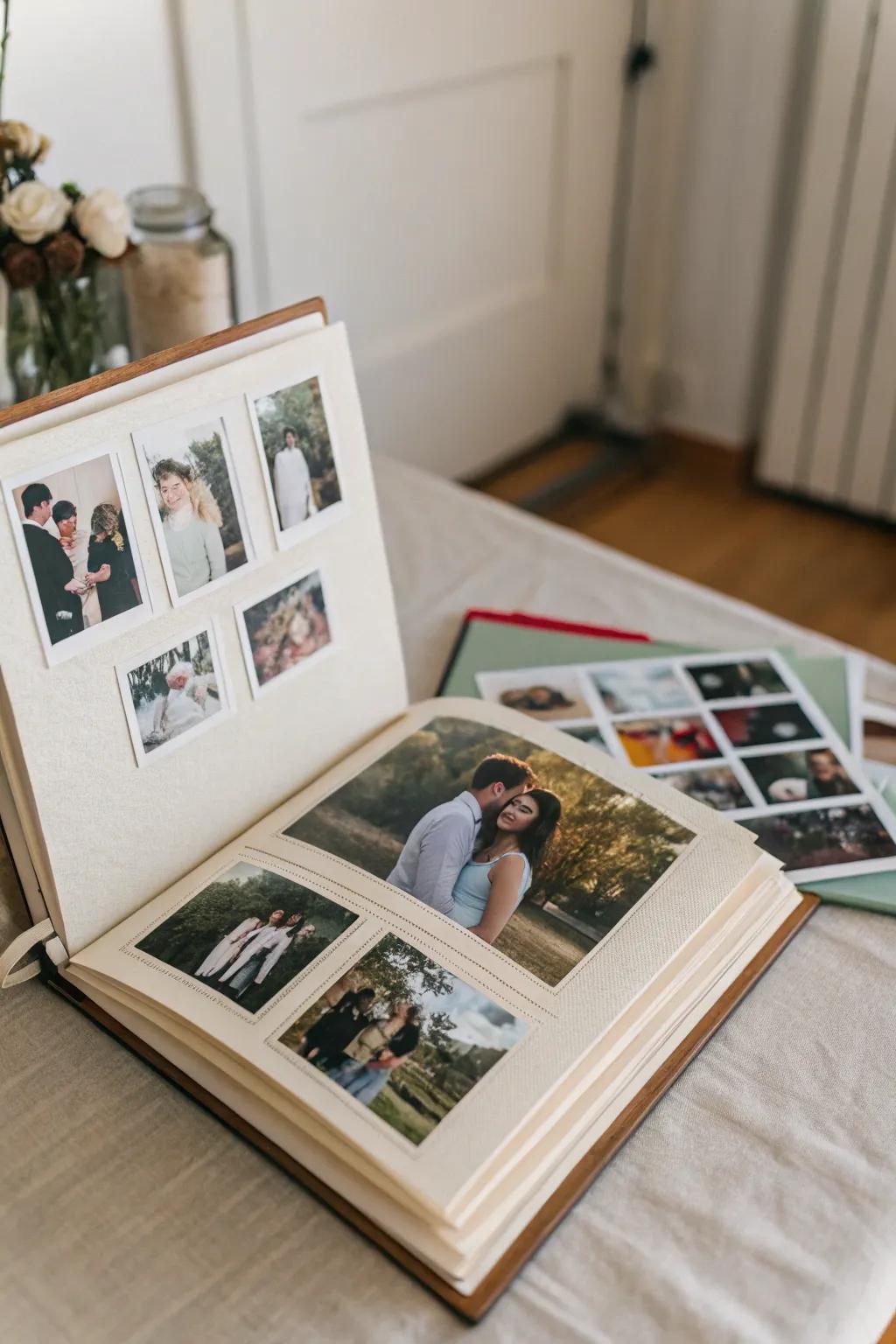 Mixed media configurations create a visually captivating engagement photo compilation.