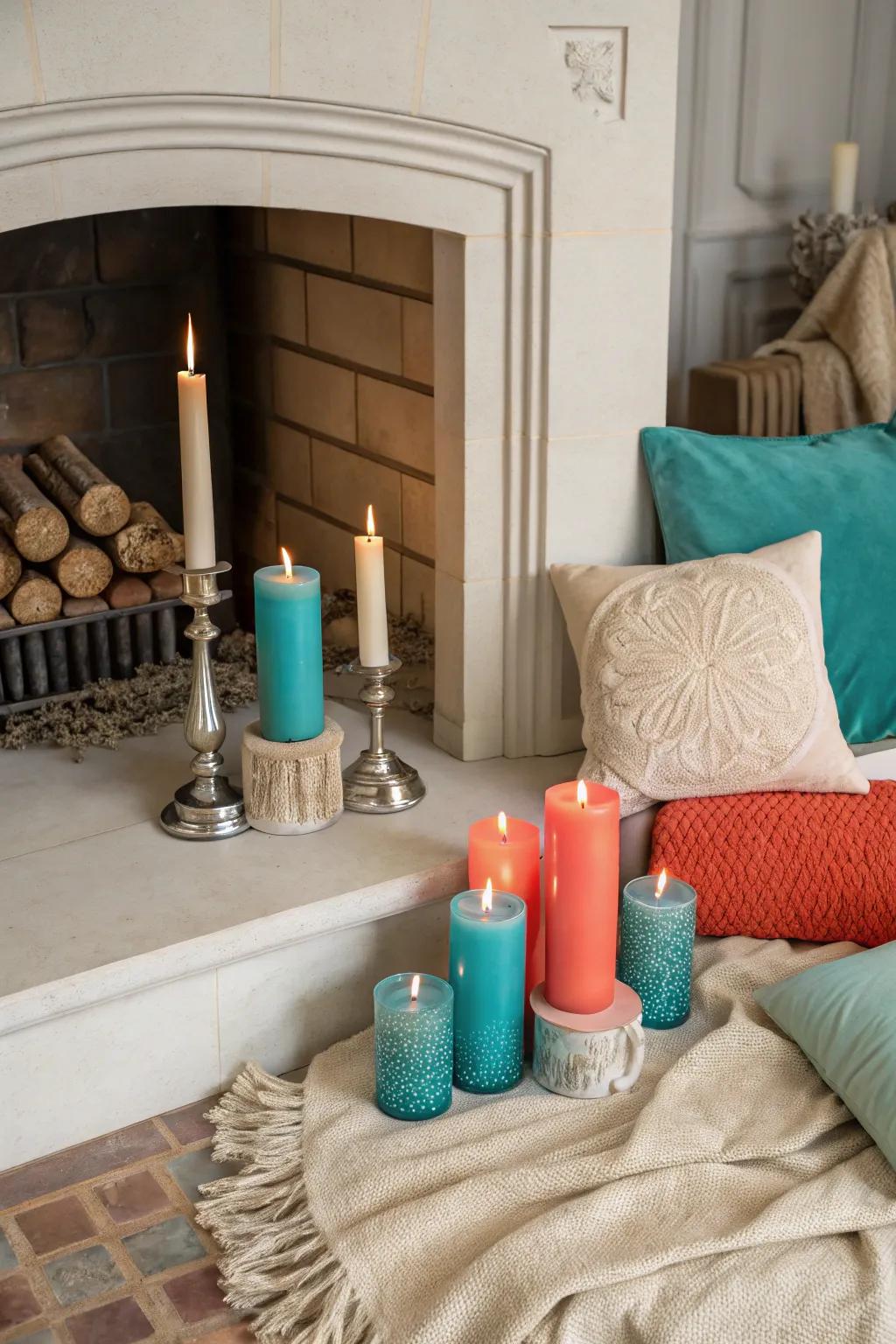 Attain serenity through neutral embellishments and candlelight.