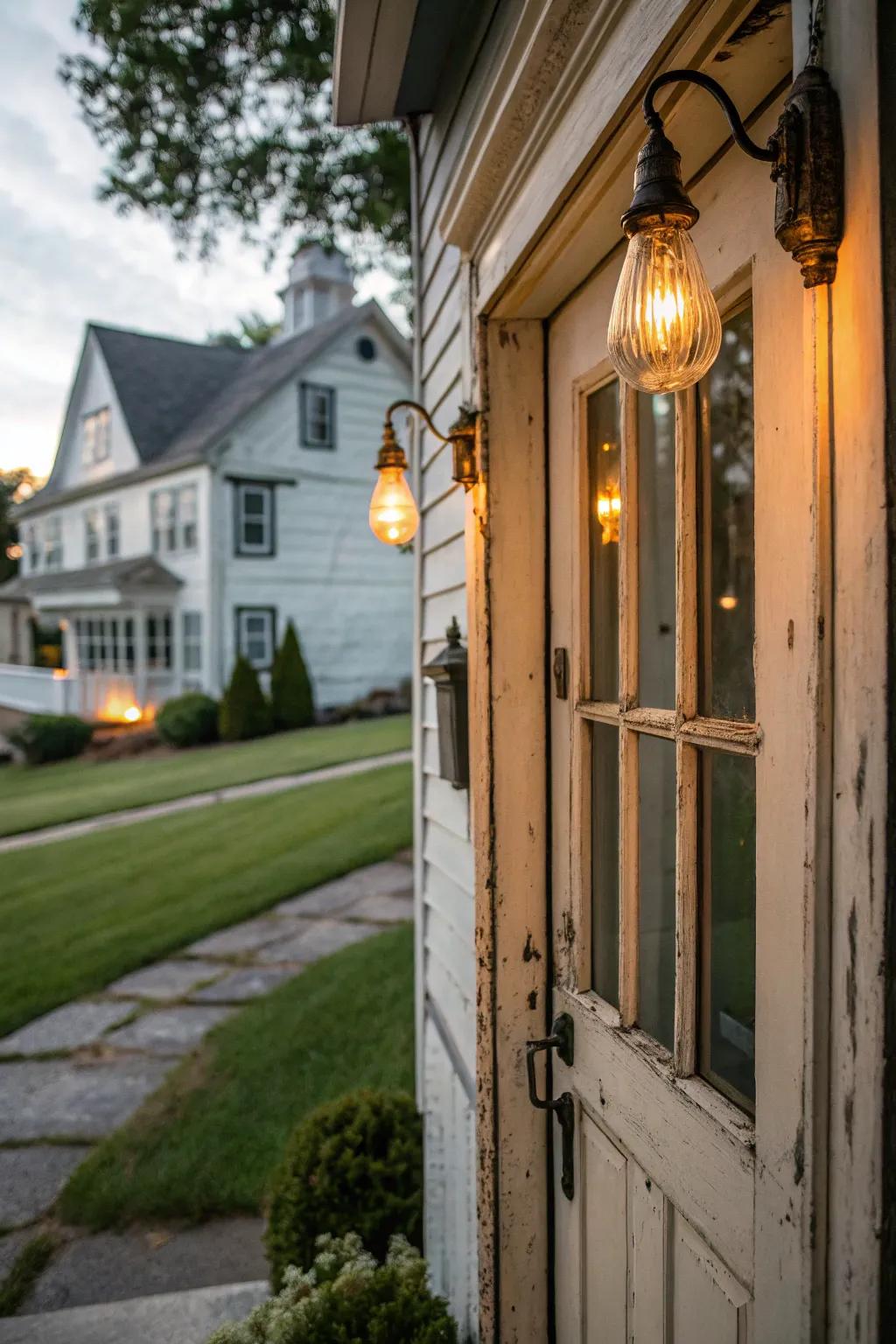 Vintage bulbs add nostalgic charm.